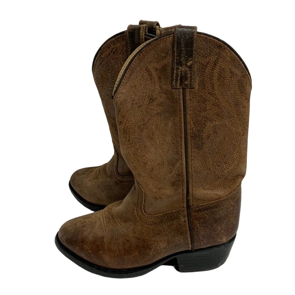 Smokey Mountain Boot Kids Size 3 D Leather Upper Cowboy Brown Boots